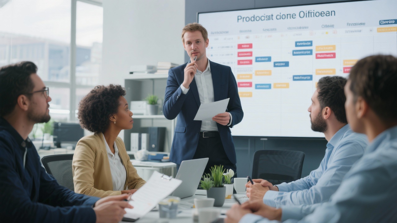 전략적 결정과 실행 우선순위 조정을 하는 프로덕트 매니저와 프로덕트 오너의 업무 차이를 표현한 이미지