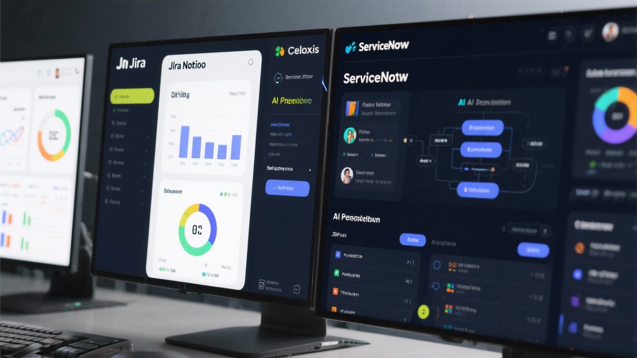 다양한 IT 프로젝트 리스크 관리 도구와 자동화 소프트웨어 인터페이스 화면
