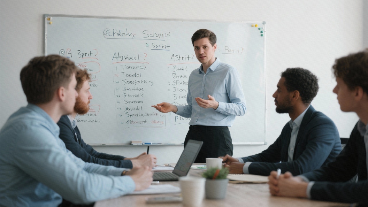 백로그와 스프린트 목표를 관리하며 개발팀과 협업하는 프로덕트 오너의 모습