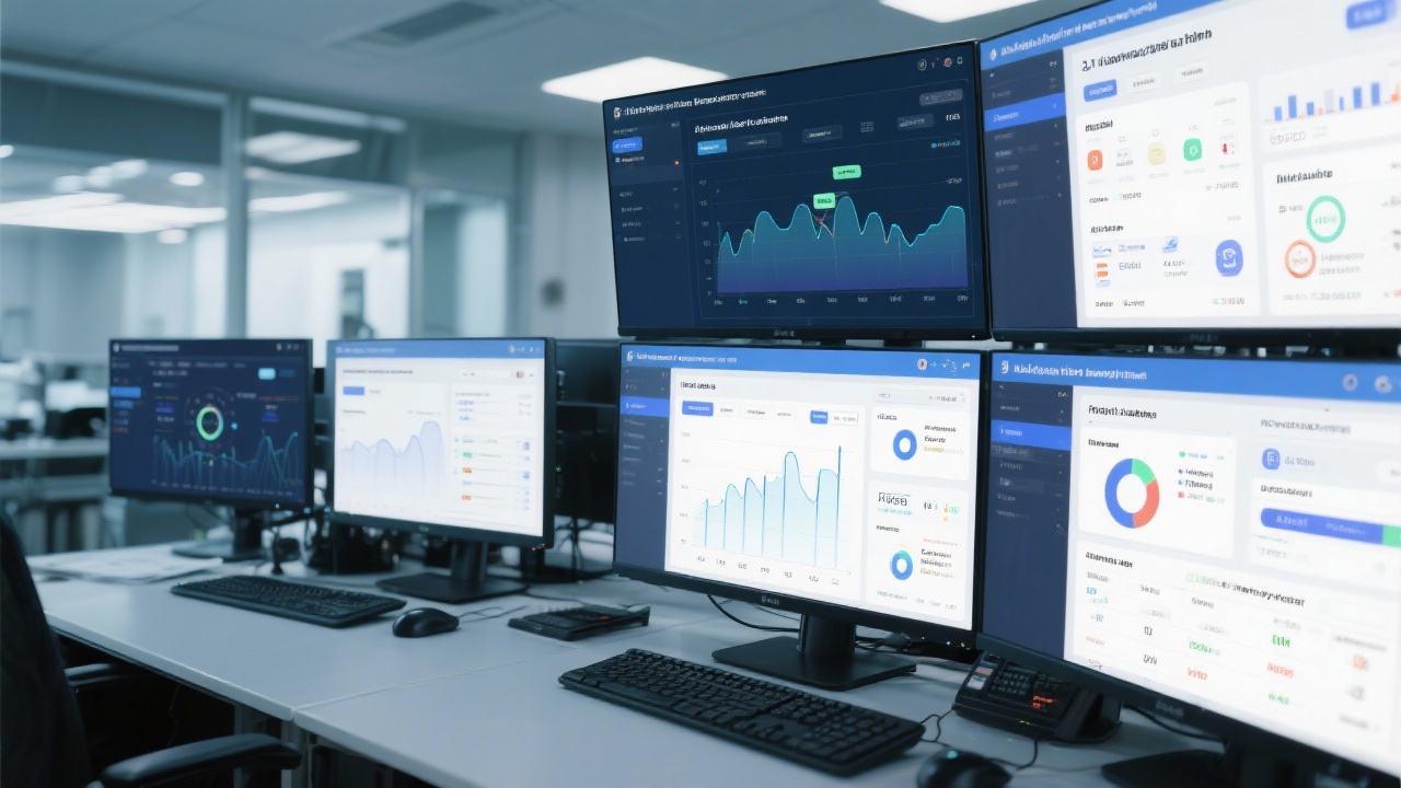 리스크 관리 자동화 기술과 실시간 모니터링을 보여주는 IT 환경